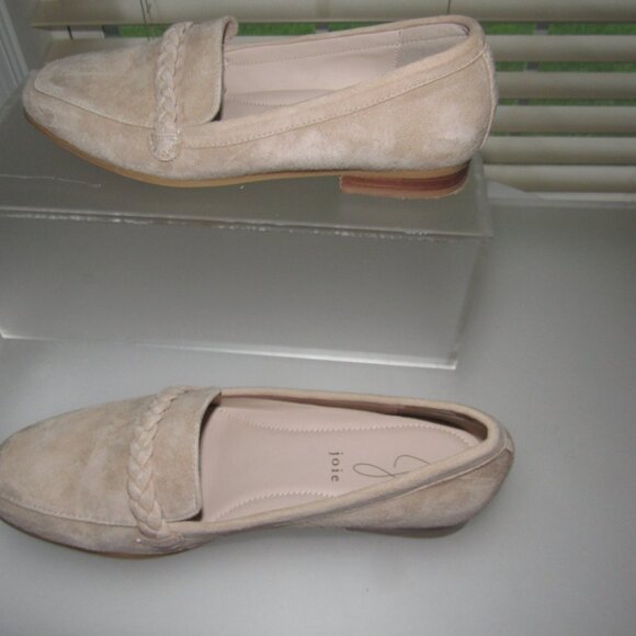 Joie Braided Suede Leather Slip-On Loafers – Neutral Tan Shoes, Size 8.5M - Picture 3 of 9